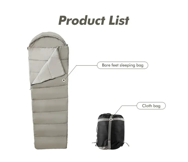 Outdoor 3 Season Camping Ultralight Cotton Sleeping Bag Can Be Spliced Machine Washable Envelope Rectangular Sleeping Bags