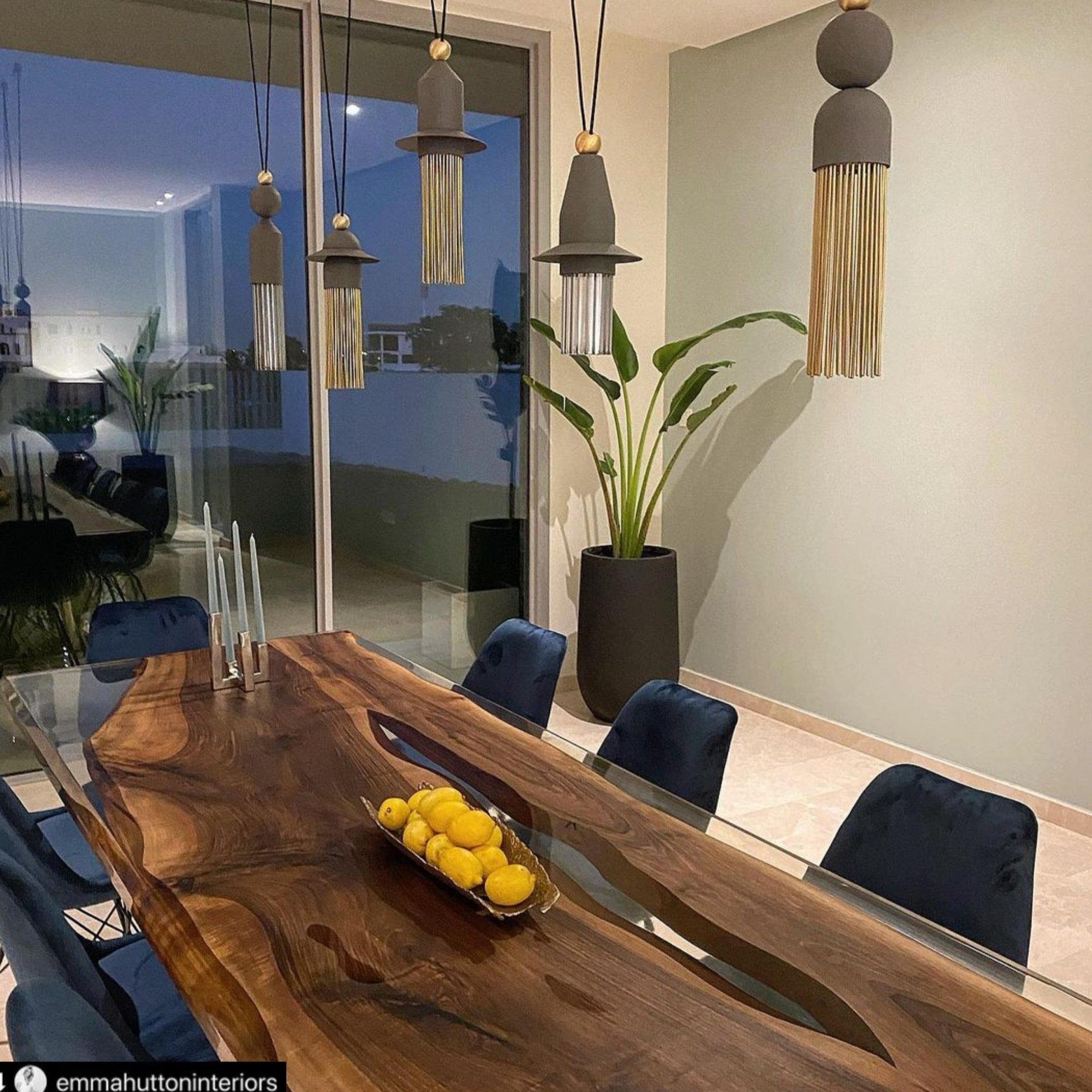 240X100 Cm Live Edge Resin Dining Table Top San240X100