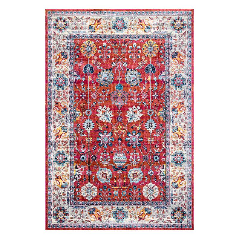 nuLOOM Classic Tinted Framed Floral Rug