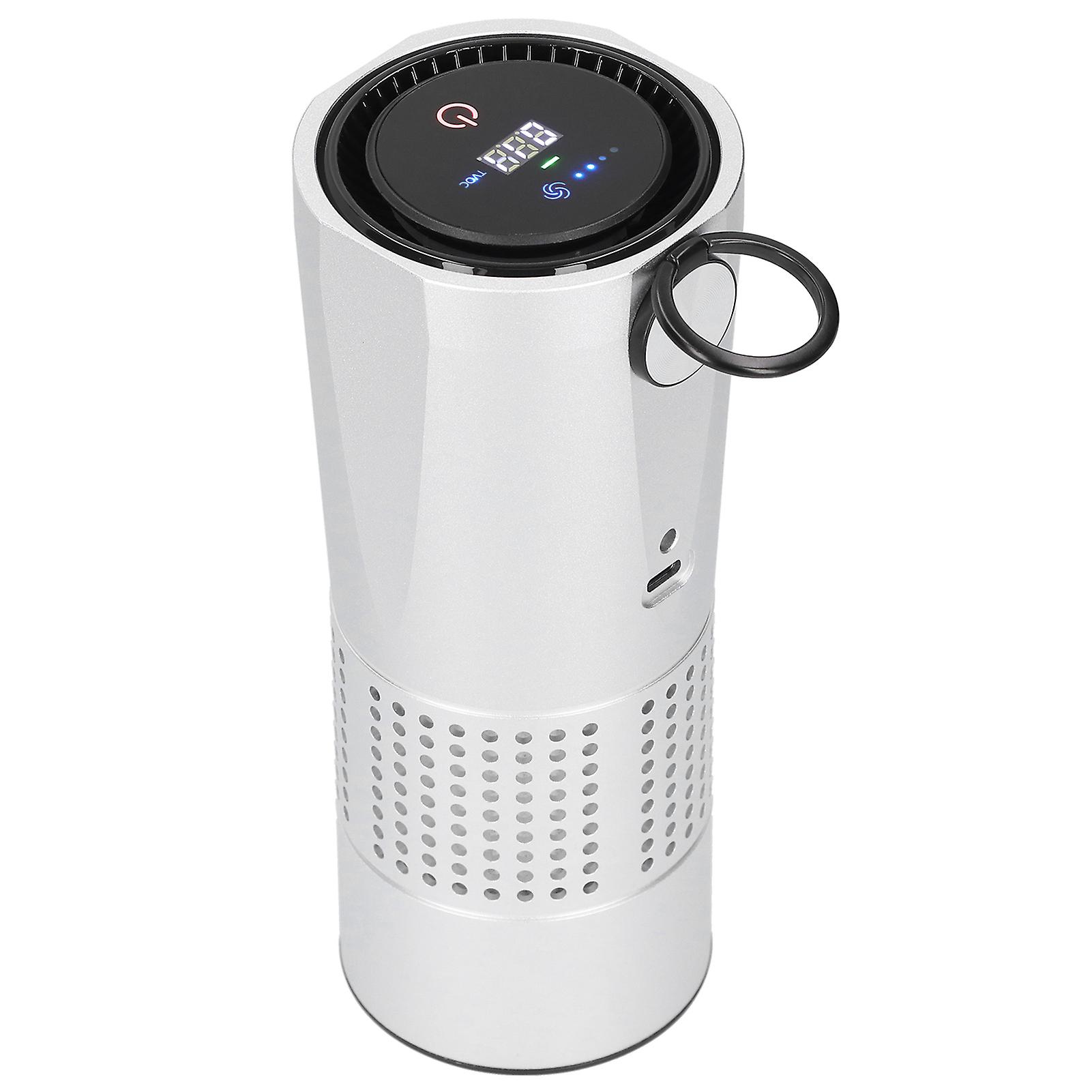 Small Car Air Purifier Anion Portable USB Desktop Air Purifier for Car Home Office Silver