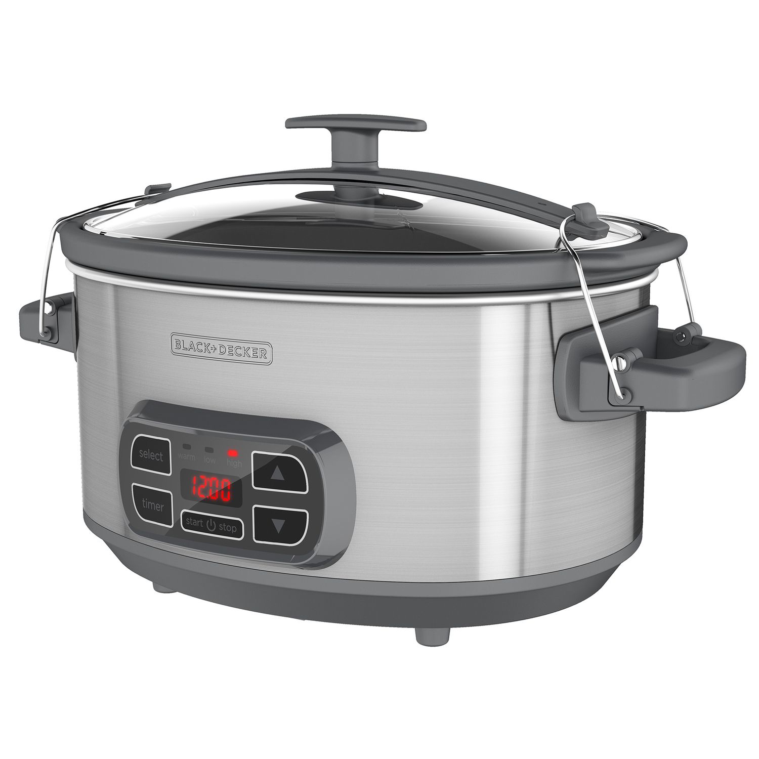 Black+Decker 7 qt Silver Stoneware Slow Cooker