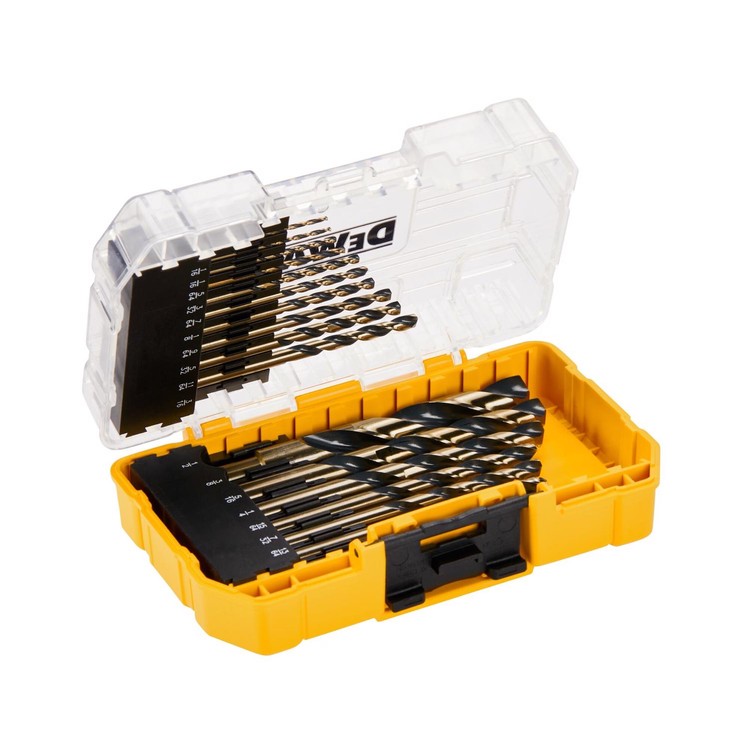 DW BLACK \u0026 GOLD High Speed Steel Pilot Point Drill Bit Set 20 pc