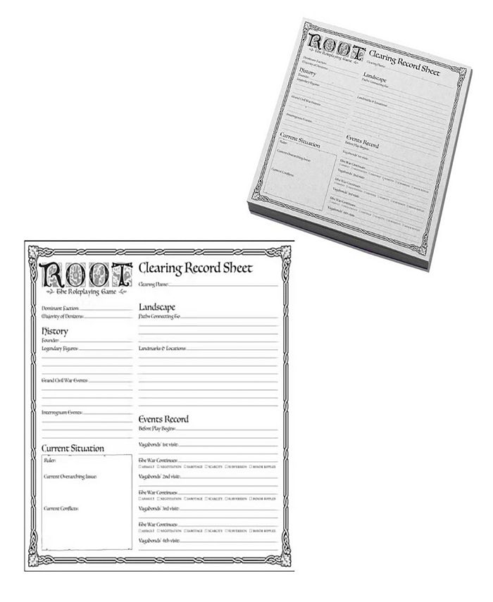 Magpie Games Root The Rpg Gm Accessory Pack a Trifold Gm Screen 2 Notepads， Game Master Supplement For Root The Role Playing Game， Featuring Tools， Table And Game Running information