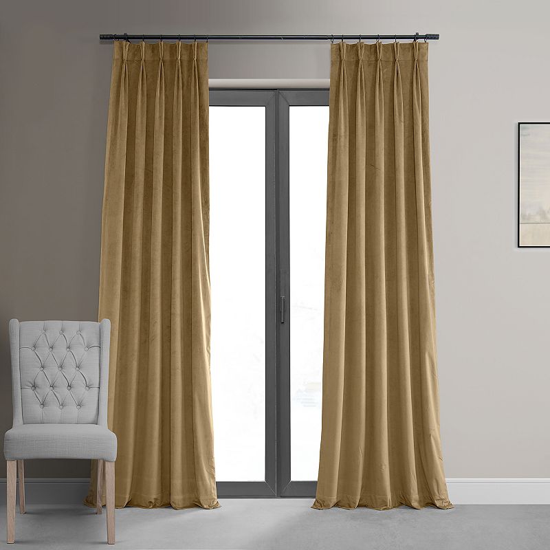 EFF Blackout 1-Panel Velvet Window Curtain