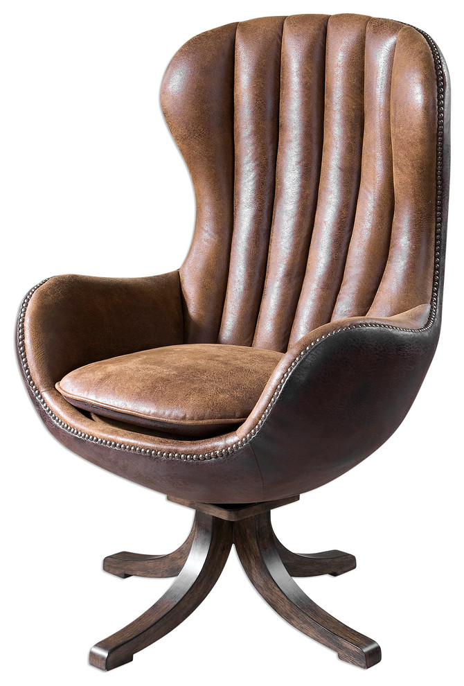 Garrett Mid century Swivel Chair   Transitional   Armchairs And Accent Chairs   by Ownax  Houzz