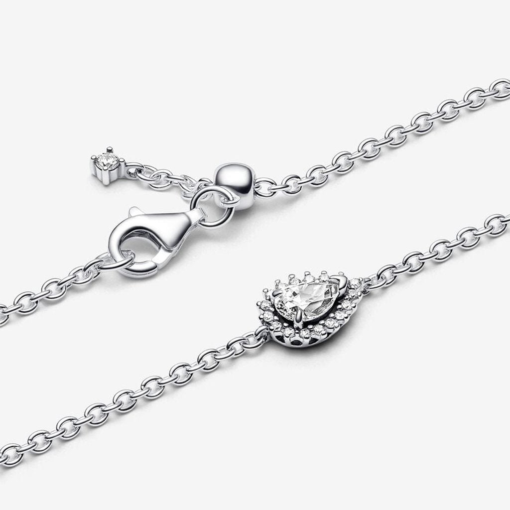 PANDORA  Sparkling Pear Halo Chain Bracelet - Sterling Silver