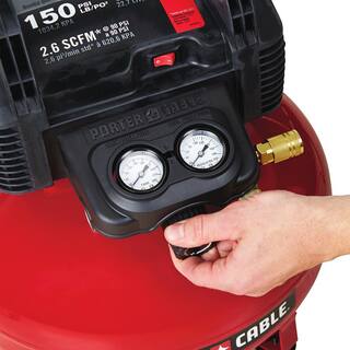 Porter-Cable 6 Gal. 150 PSI Portable Electric Pancake Air Compressor and 2 in. x 18-Gauge Brad Nail (1000 Per Box) C2002W18200-1