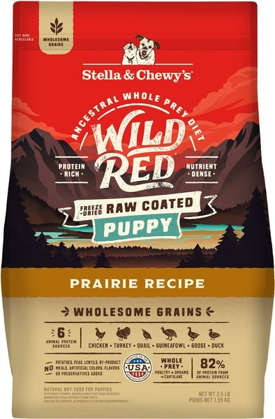 Stella and Chewy's Puppy Prairie Recipe Wild Red Raw Coated High Protein Wholesome Grains Dry Dog Food