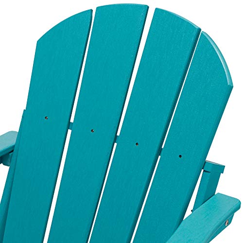 WestinTrends Outdoor Adirondack Chair, Plastic Fire Pit Chair, Weather Resistant Folding Patio Lawn Chair for Outside Deck Garden Backyard Balcony, Turquoise