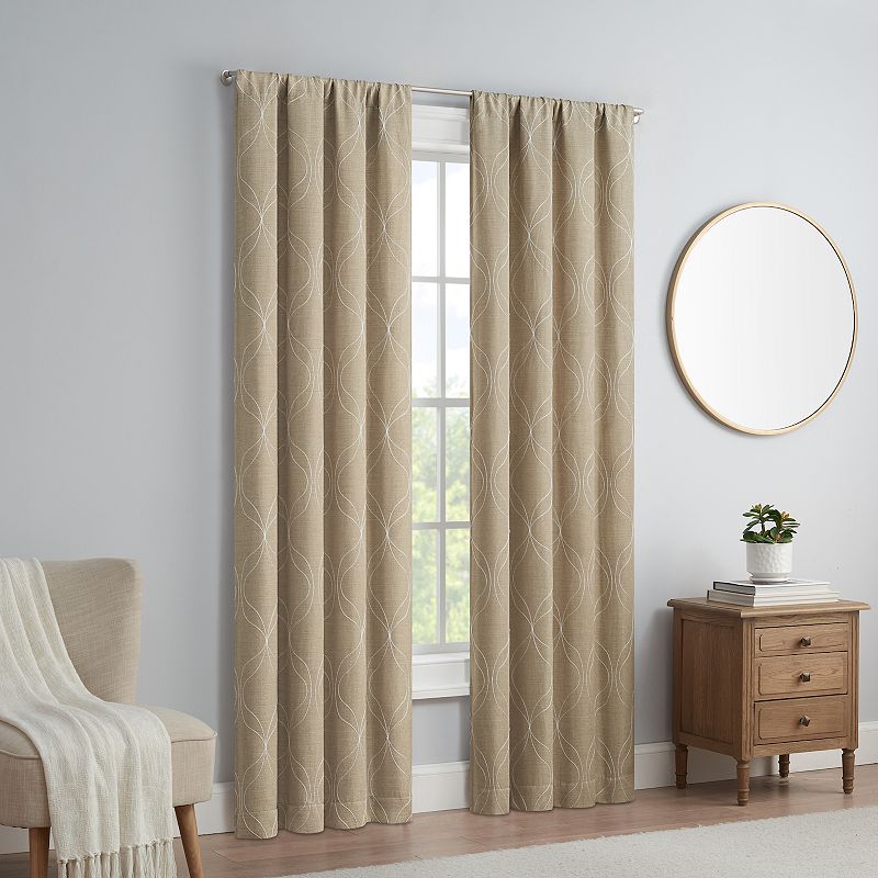 Eclipse 2-Pack Romly Embroidery Blackout Window Curtains