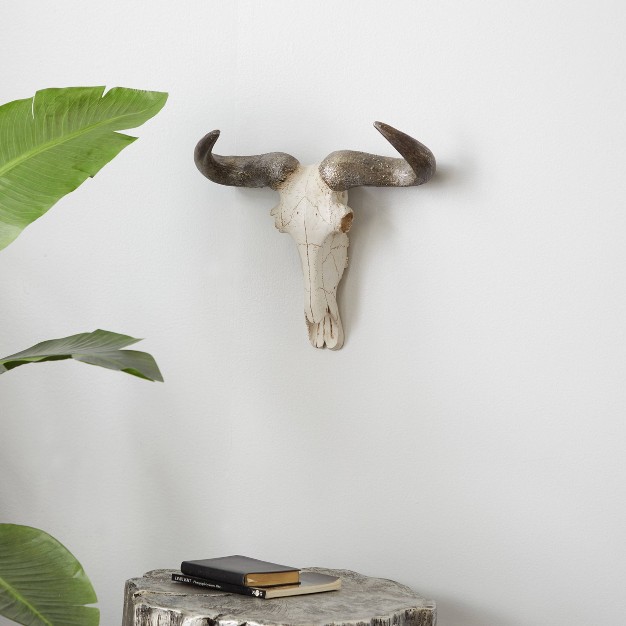 Polystone Cow Skull Wall Decor White Olivia amp May