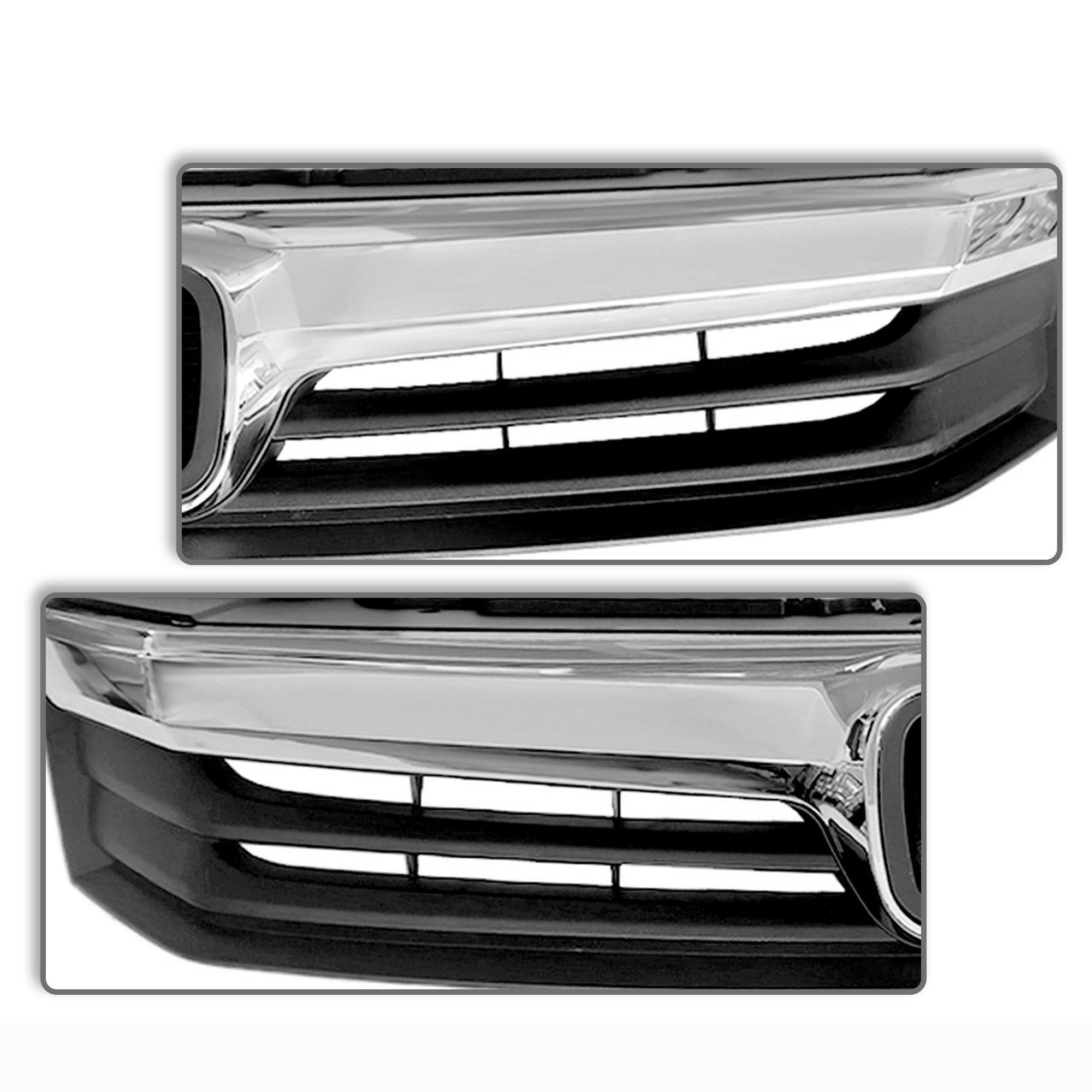 Grille Compatible With 2012 Honda Civic Front Mesh Black W/Chrome Bumper Grill