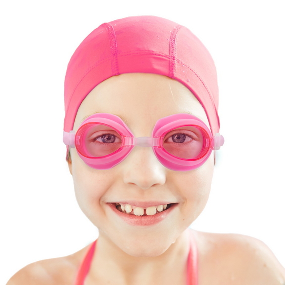 Brybelly Kids Swim Goggles   Case  Pink