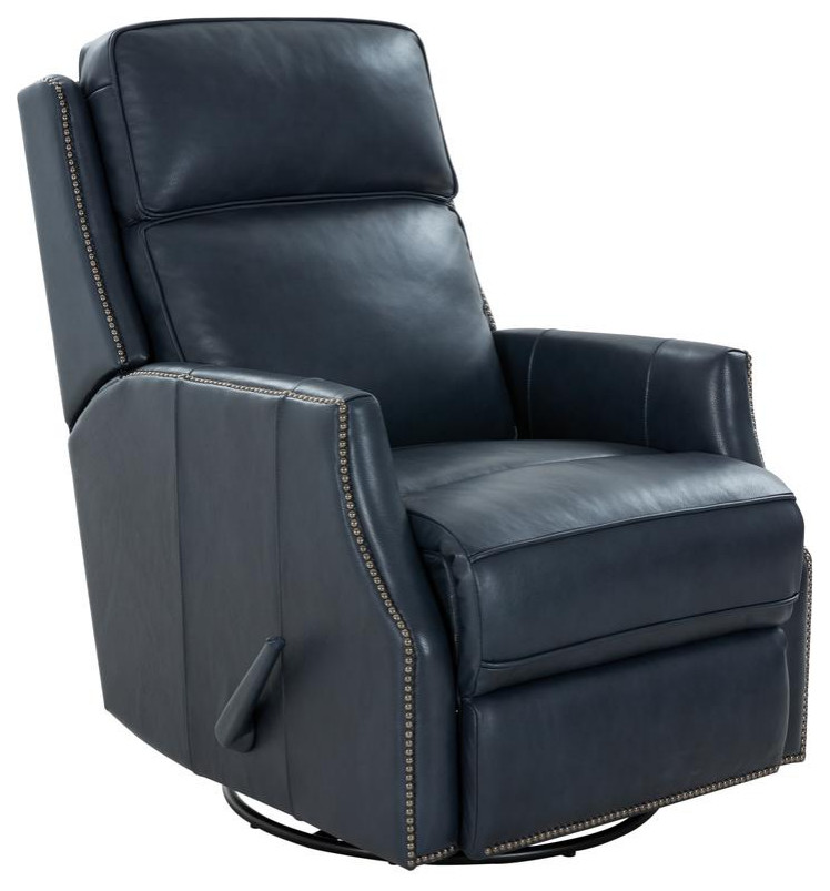 8 1120 Aniston Swivel Glider Recliner  Navy Blue   Contemporary   Recliner Chairs   by BisonOffice  Houzz