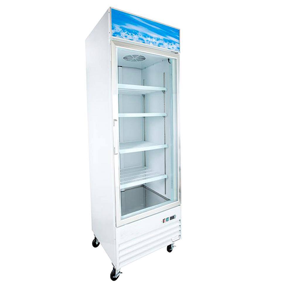 Cooler Depot 28 in. W 23 cu. ft. 1-Glass Door Commercial Merchandiser Reach-In Refrigerator in White cd-23r