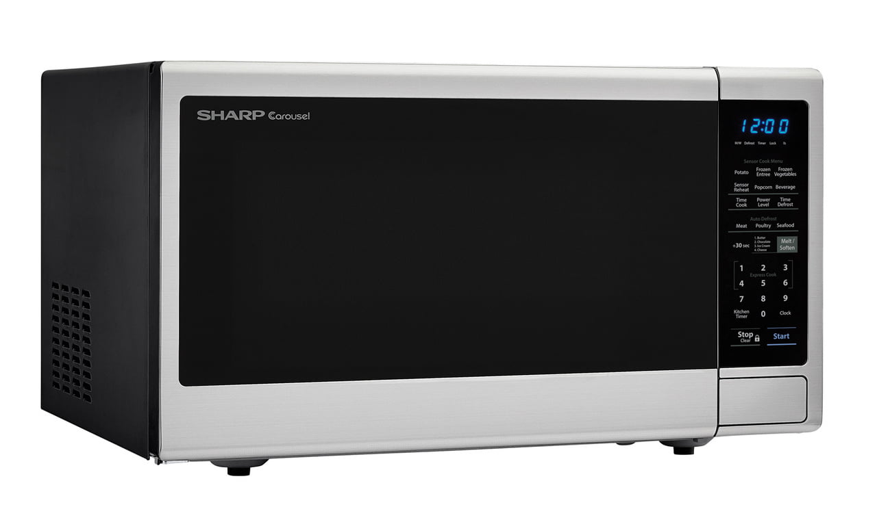 1.4 cu. ft. 1000W Sharp Black Carousel Countertop Microwave Oven (SMC1443CM)