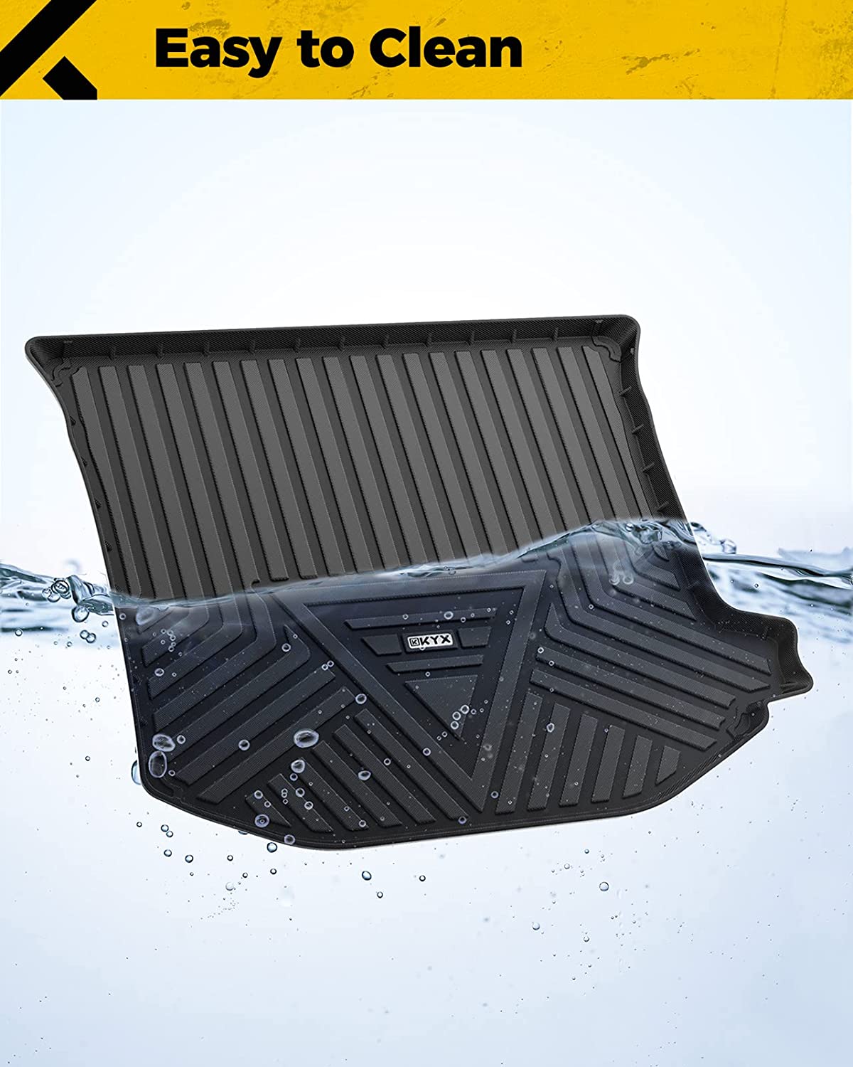 KYX TPE Cargo Liner for 2022 2021 2020 2019 RAV4， All-Weather Protection Custom Fit Rear Trunk Mat