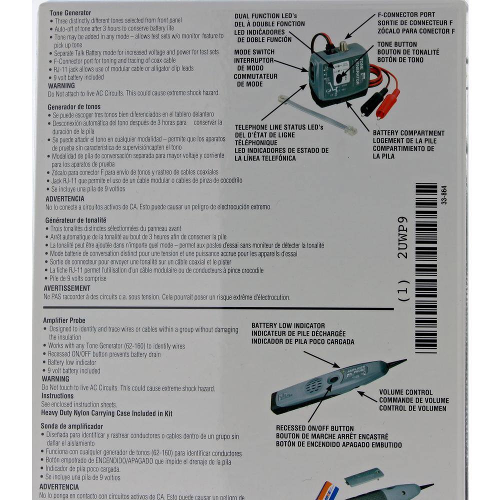 IDEAL Tone Generator and Amplifier Probe Kit 33-864