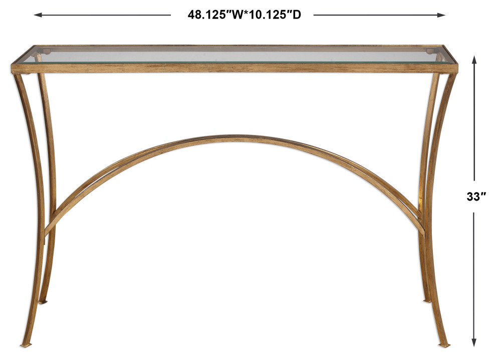 Uttermost 24640 Alayna Gold Console Table   Contemporary   Console Tables   by Lighting World Decorators  Houzz