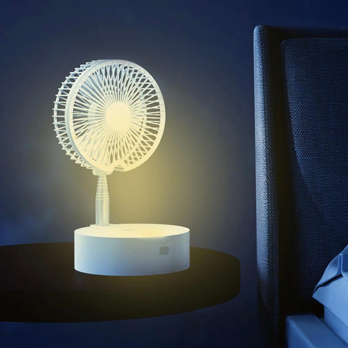Portable Retractable Usb Charging Fan With Ring Light Timing Control