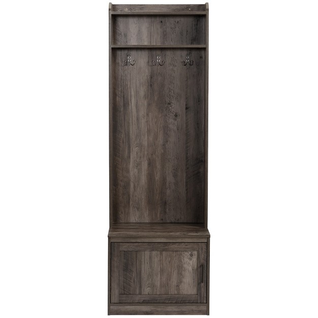 Homcom Rustic Hall Tree With Shoe Storage Bench Entryway Bench With Coat Rack Accent Coat Tree With Storage Shelves For Hallway Mudroom