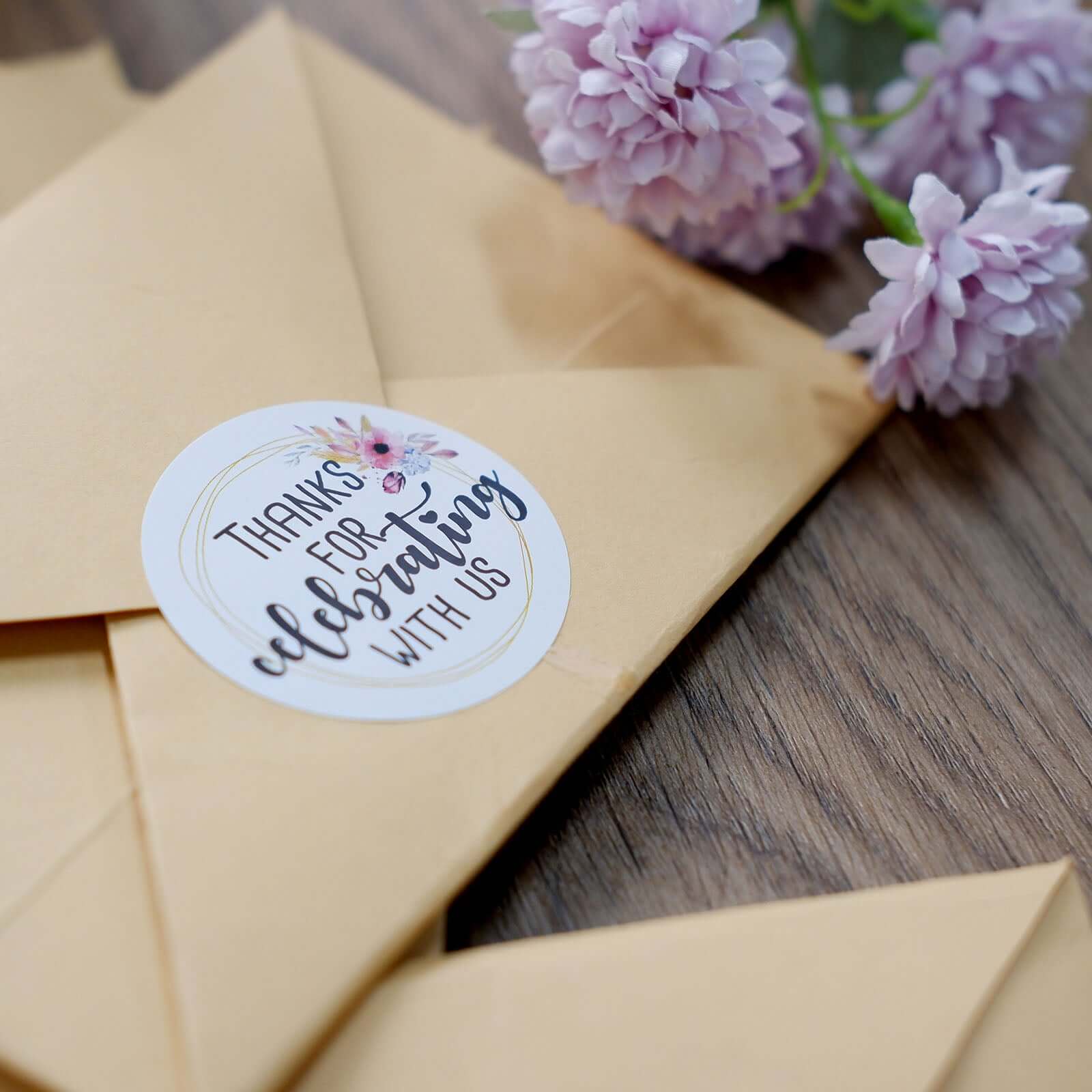 500pcs Thanks for celebrating with Us Stickers Roll, Labels for Envelops Seal and Wedding Favors - Round 2