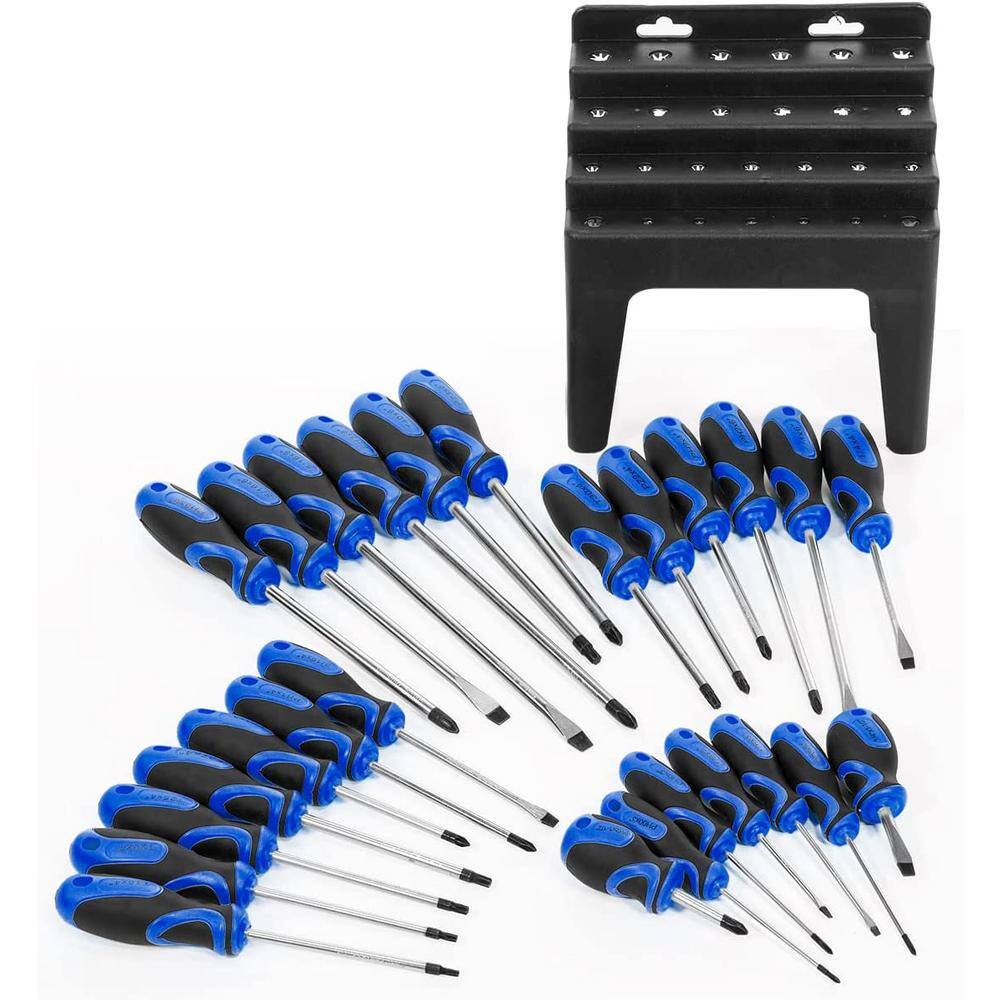 STARK USA Multi-Purpose Screwdriver Set with Magnetic Tips and Rack Stand (26-Piece) 17515-H