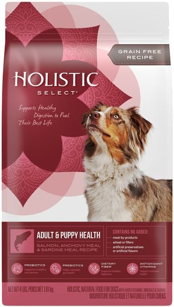 Holistic Select Adult and Puppy Grain-Free Salmon， Anchovy and Sardine Meal Recipe Dry Dog Food