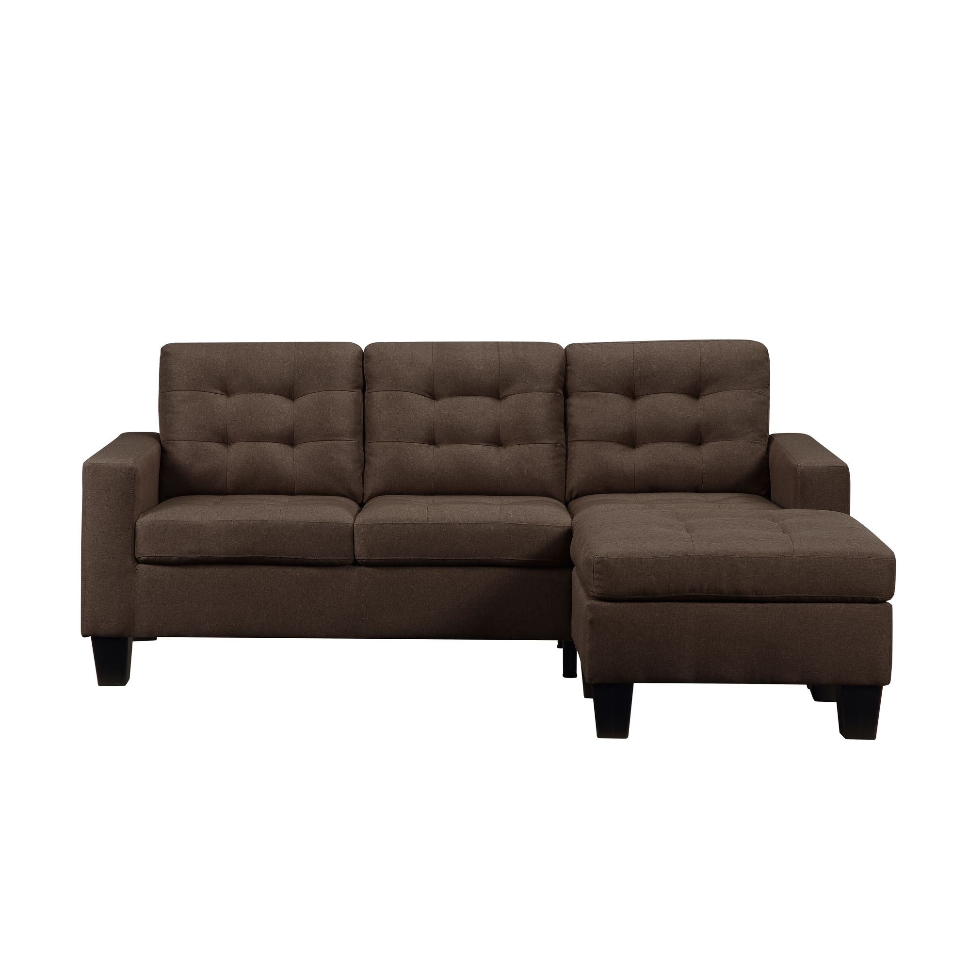 ACME Furniture Earsom Sectional Sofa (Rev. Chaise), Brown Linen