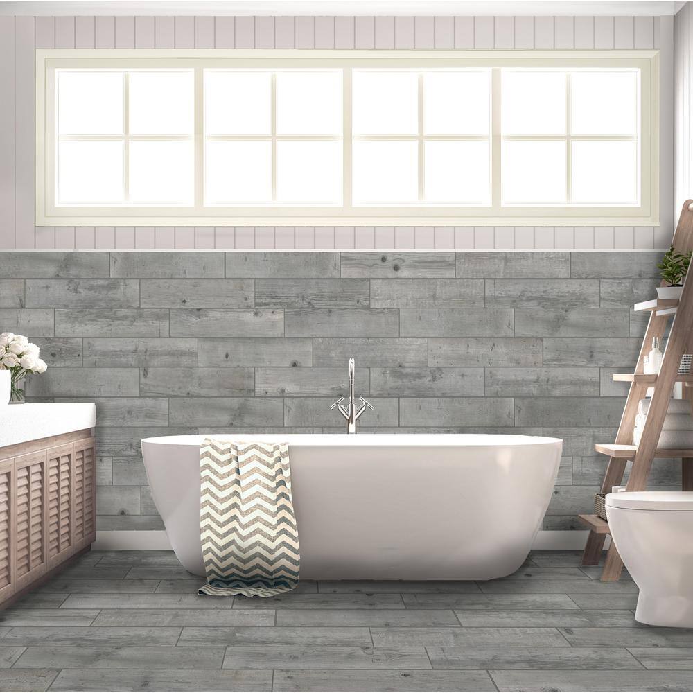 Florida Tile Home Collection Timber Grey 6 in. x 24 in. Porcelain Floor and Wall Tile (14 sq. ft.  case) CHDEDST106X24