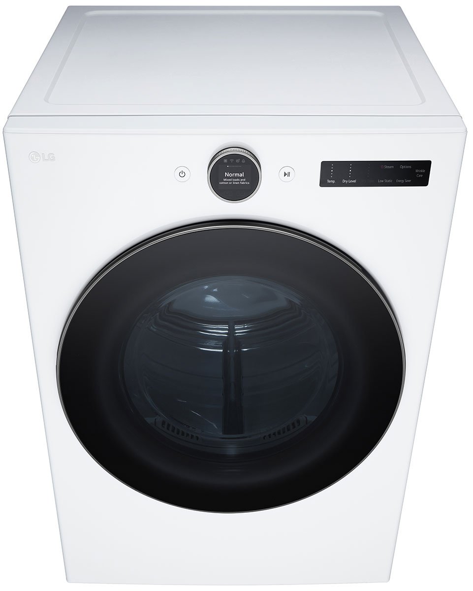 LG 7.4 Cu. Ft. White Smart Front Load Electric Dryer With AI Sensor Dry and TurboSteam