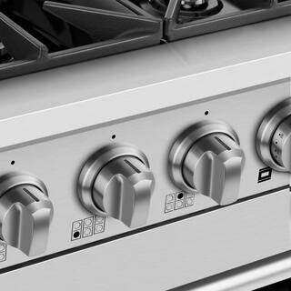 Empava 36 in. 5.2 cu. ft. Single Oven Gas Range with 6 Sealed Ultra High-Low Burners in Stainless Steel EMP-36GR08