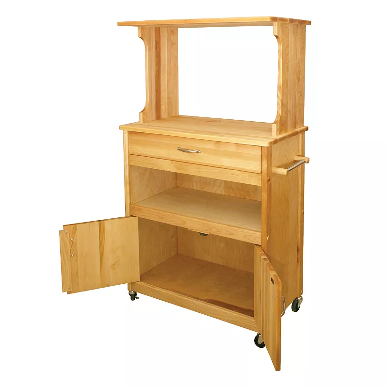 Catskill Craftsmen Natural Finish Microwave Cart