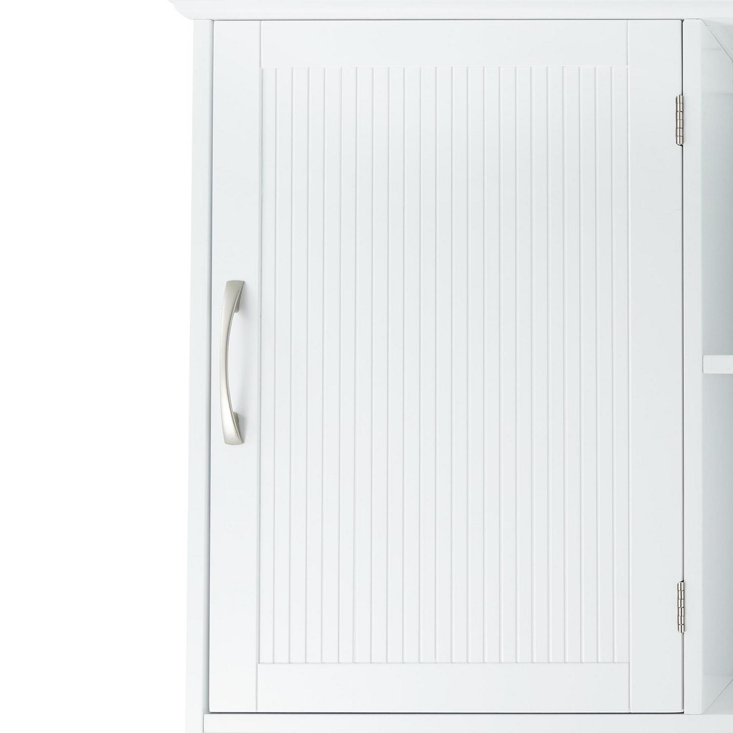 Teamson Home Newport Contemporary Wooden Over-the-Toilet Storage Cabinet with Shelves， White