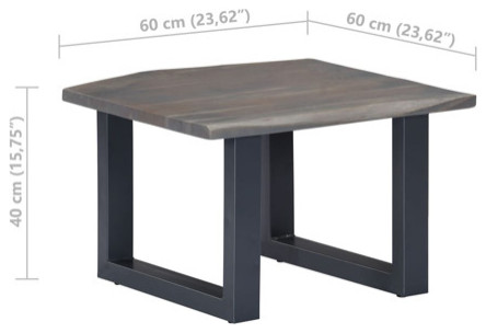 vidaXL Coffee Table End Table with Live Edges for Living Room Solid Wood Acacia   Industrial   Coffee Tables   by vidaXL LLC  Houzz