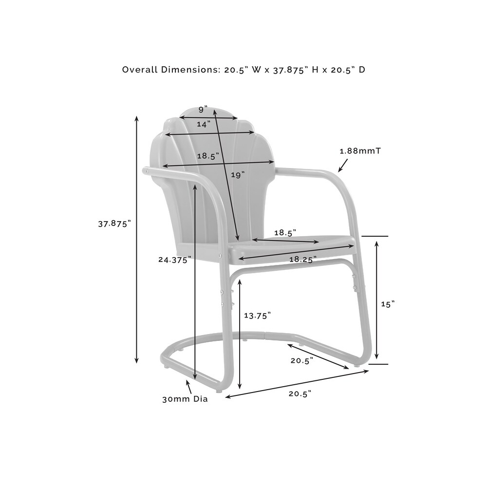 Tulip 2Pc Outdoor Metal Armchair Set   24.5\