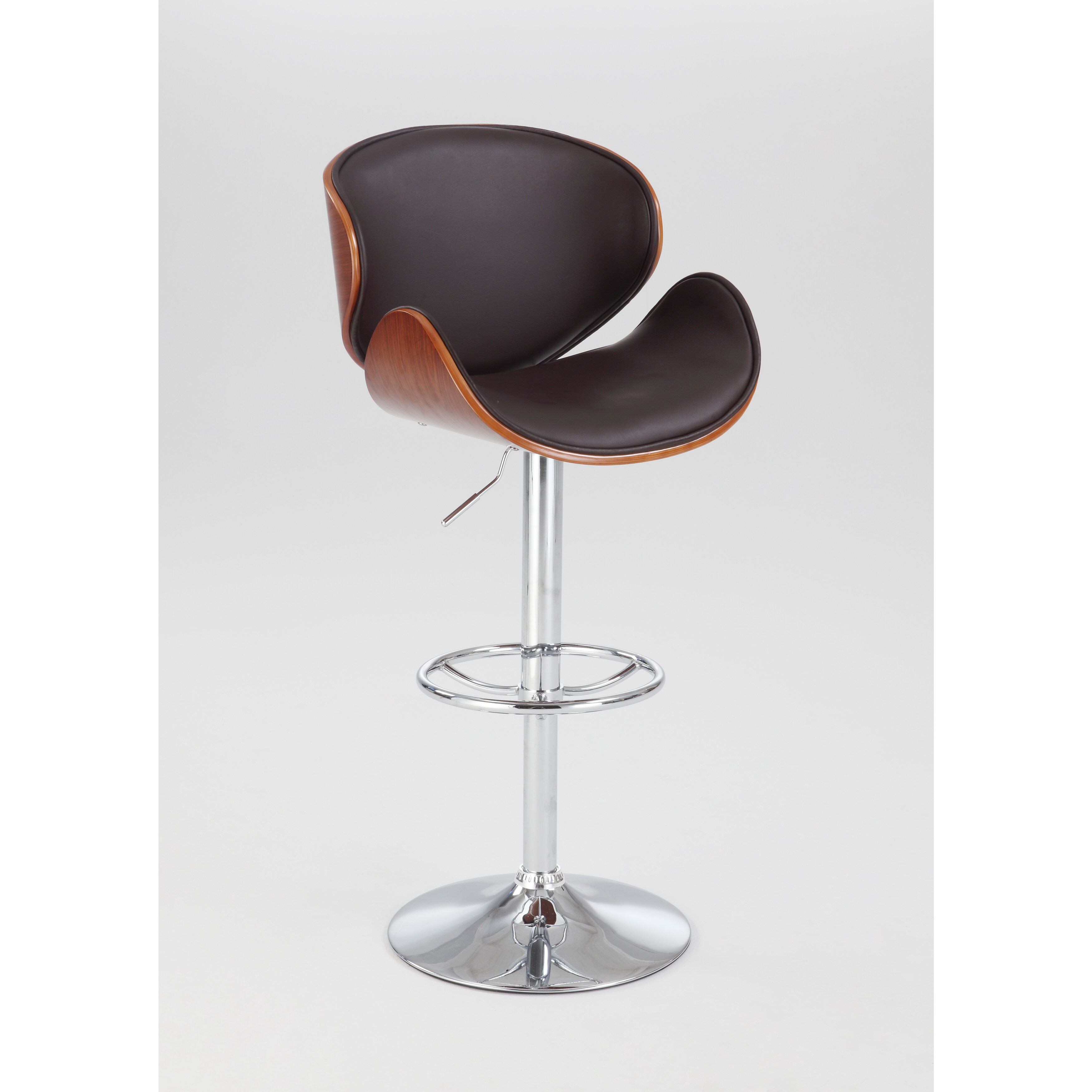 Somette Walnut Oversized Pneumatic Swivel Stool - N/A