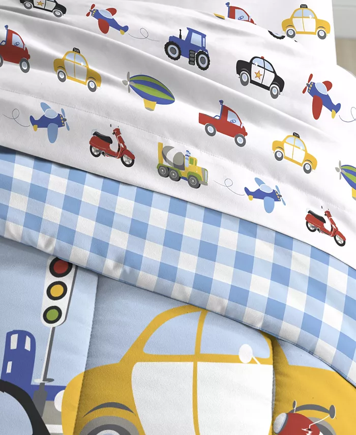 Dream Factory Trains And Trucks Twin Comforter Set