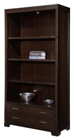 Hekman 79184 CEO 42 quotWide Wood Lighted Bookcase With Two Adjustable Shelves   Transitional   Bookcases   by Buildcom  Houzz