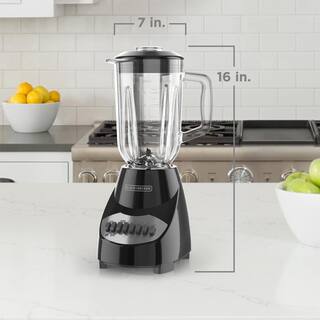 BLACK+DECKER 40 oz. 10-Speed Black Countertop Blender BL2010BG