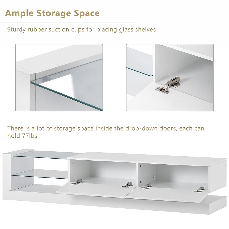 Merax TV Stand with Two Media Storage Cabinets