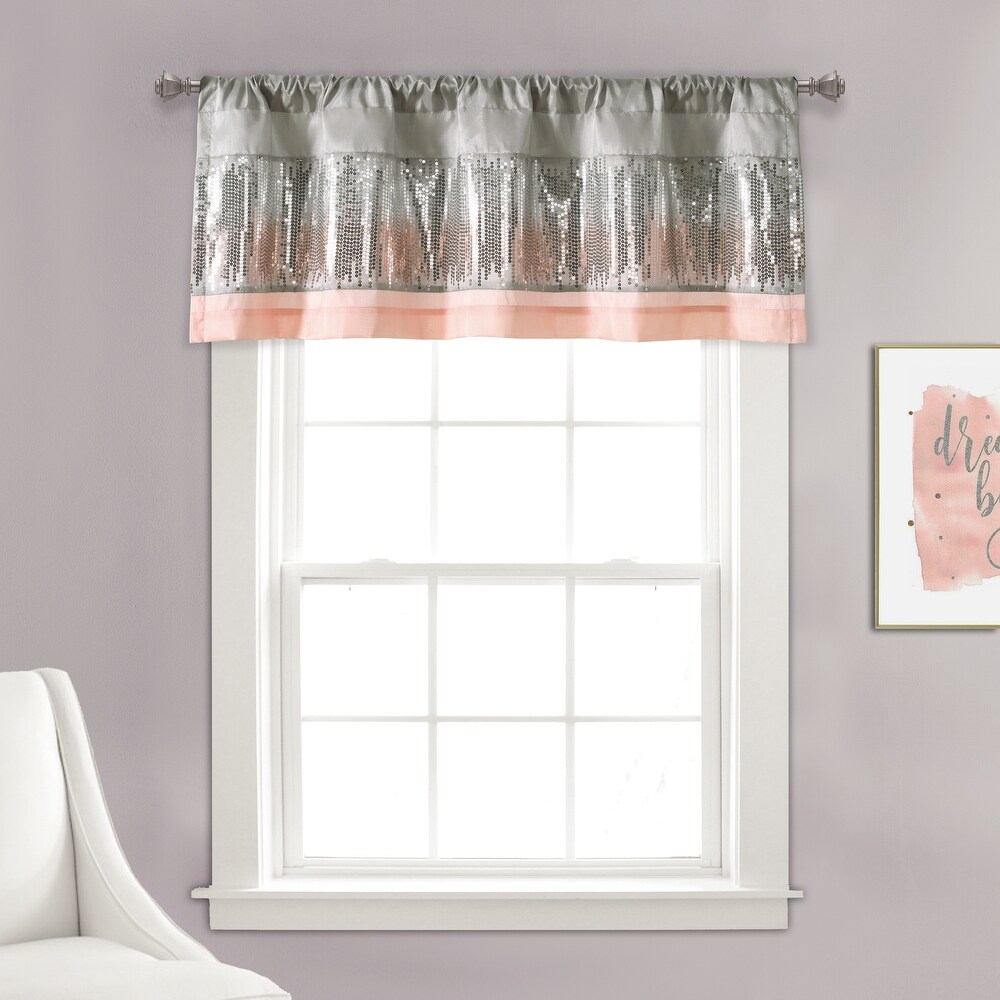 Lush Decor Night Sky Sequins Embroidery Valance   18\