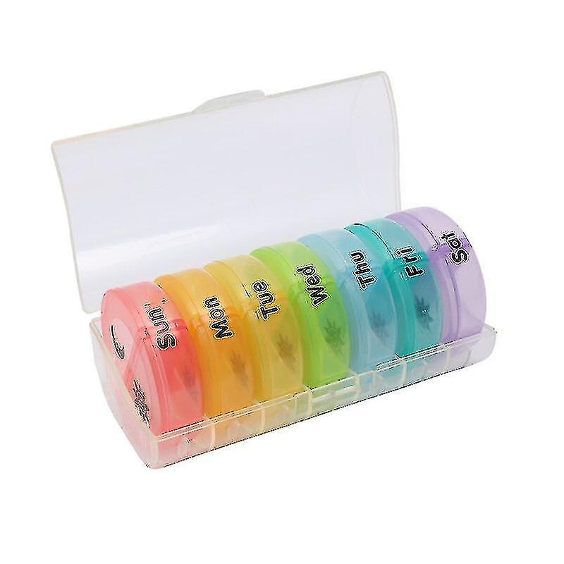 Gray Colorful Pill Storage Box 2 Times A Day Weekly Am Pm Pill Box Large Capacity 7-day Pill Box Suitable For Pills