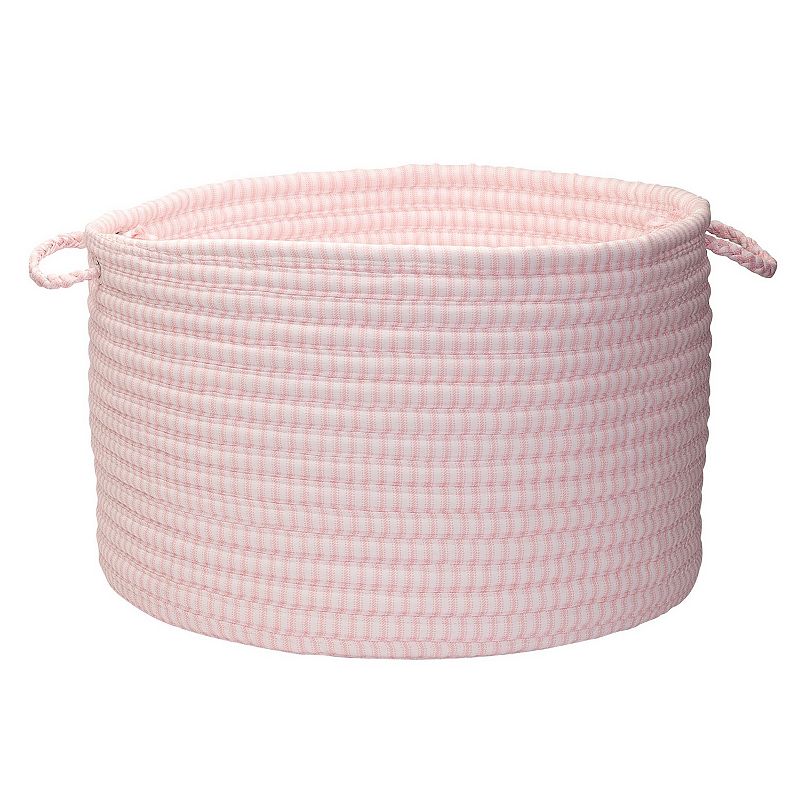 14 Pink and White Handmade Braided Storage Basket