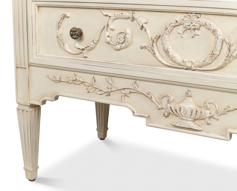 Antoinette Chest Of 2 Drawers Distressed White   Traditional   Accent Chests And Cabinets   by Sideboards and Things  Houzz