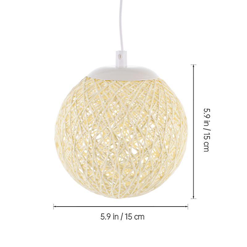 1pc Creative Ball Lamp Rattan Woven Desktop Lamp Desktop Lamp Decor Beige