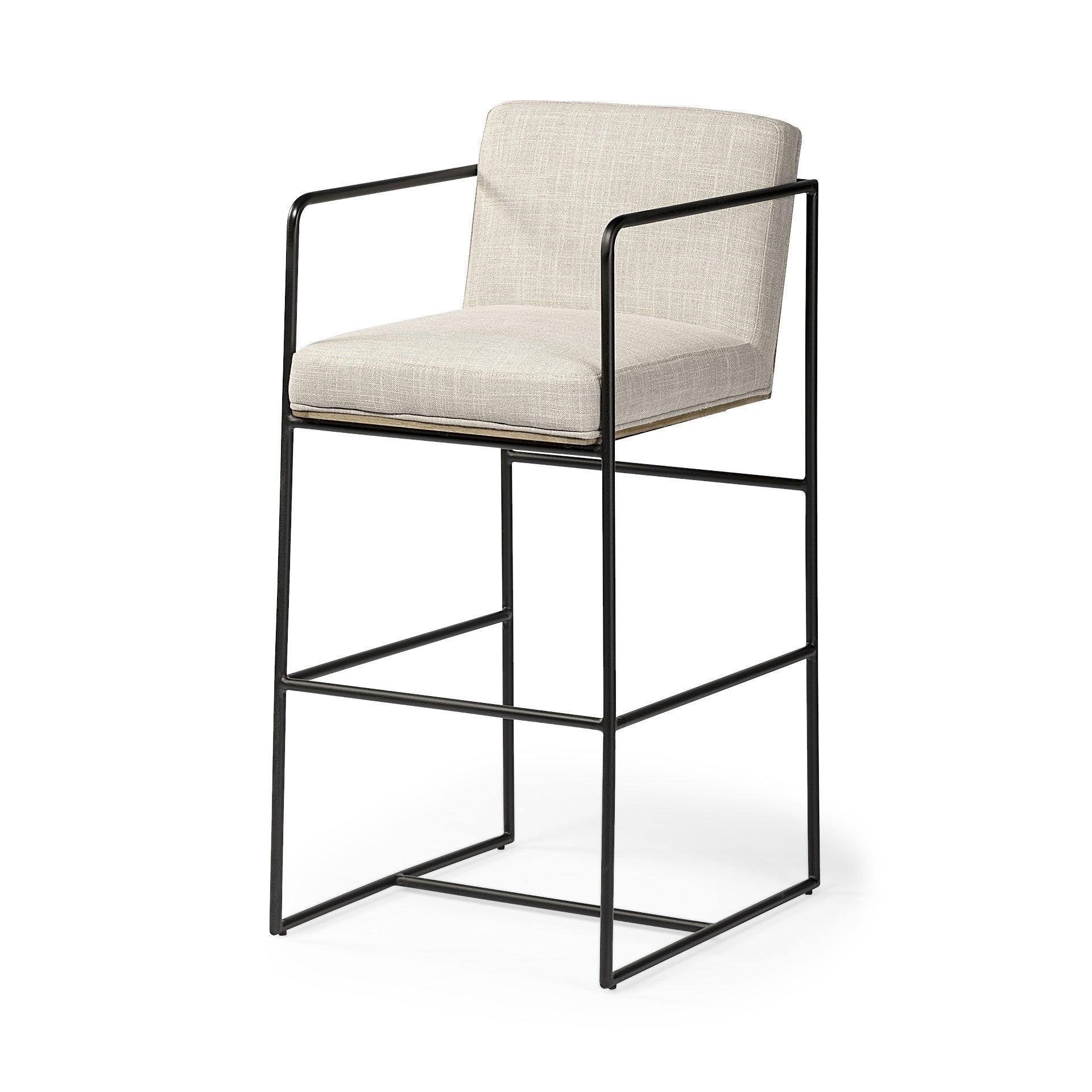 Beige Black Framed Counter Stool - 22.64