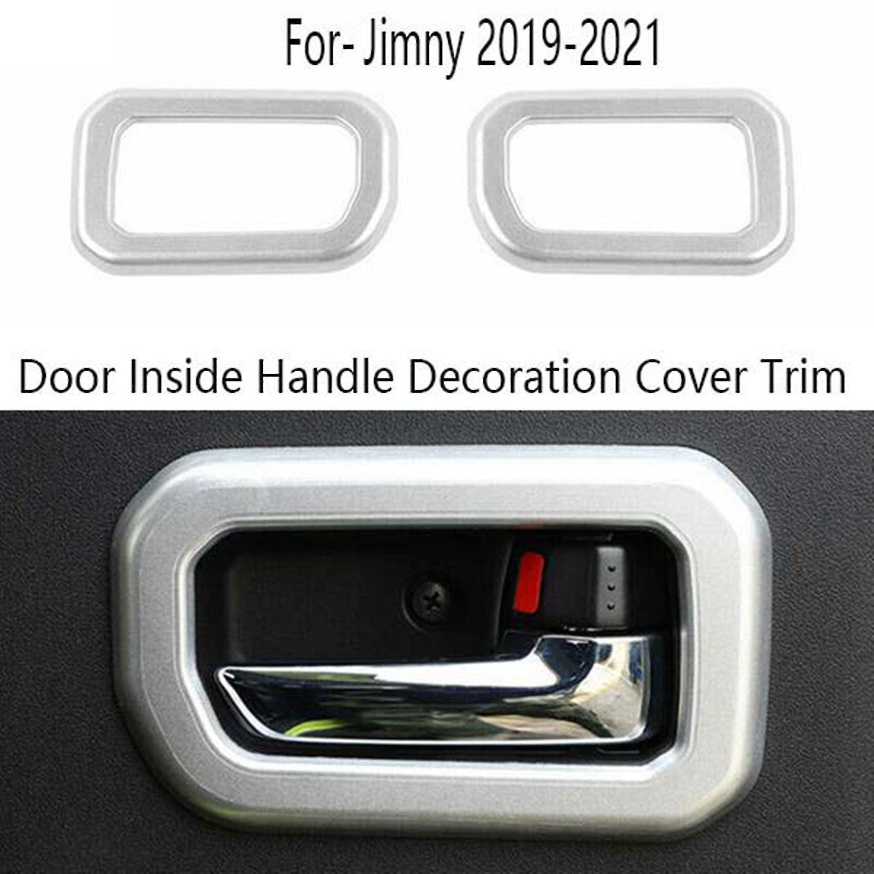 2 Pcs Car Door Inside Handle Decoration Cover Trim For- Jimny 2019-2021 Jb74 Jb64 Jb43