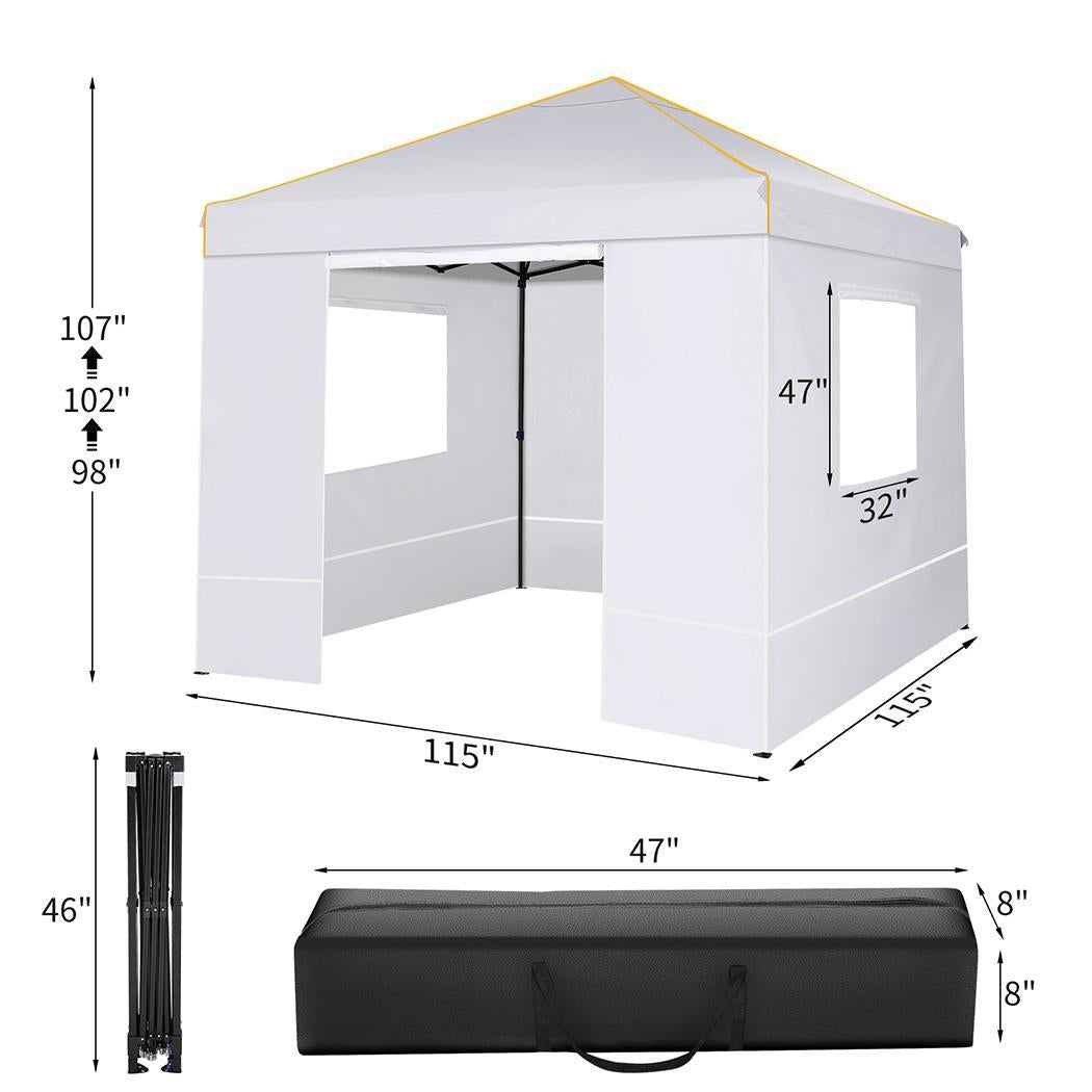 Likein 10x10 Ft Outdoor Canopy Tent, Pop up Tents Easy Setup Portable Shade Instant Folding with Carrying Bag and Height Adjustable and 4 Sidewalls, Clearance Sale - Gray