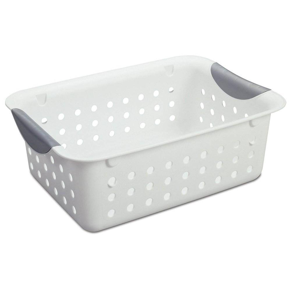 Sterilite 4 in. H x 8 in. W x 11.125 in. D White Plastic Cube Storage Bin 12-Pack 24 x 16228012